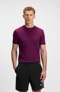 Active stretch-jersey slim-fit T-shirt with moisture management, Dark pink