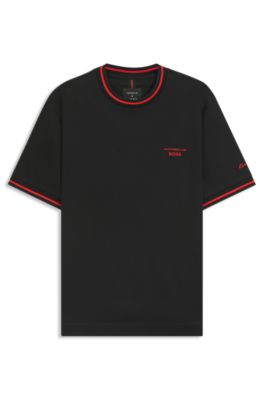 BOSS - Porsche x BOSS cotton T-shirt with moisture-control
