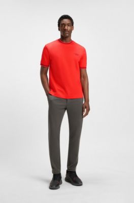 Porsche x BOSS cotton T-shirt with moisture-control finish, Dark Orange