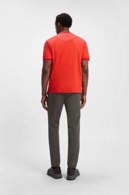 Porsche x BOSS cotton T-shirt with moisture-control finish, Dark Orange