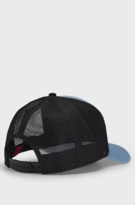 HUGO cotton-twill cap with logo, Blue