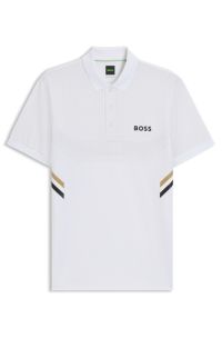 Polo slim fit dinamica con sistema di gestione dell'umidità, Bianco