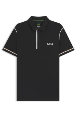 Active Paddy golf polo shirt in ripstop fabric, Black