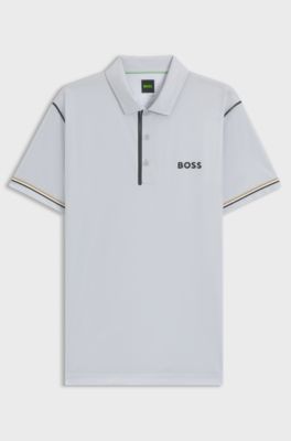 Polo da golf attiva Paddy in tessuto ripstop, Grigio chiaro