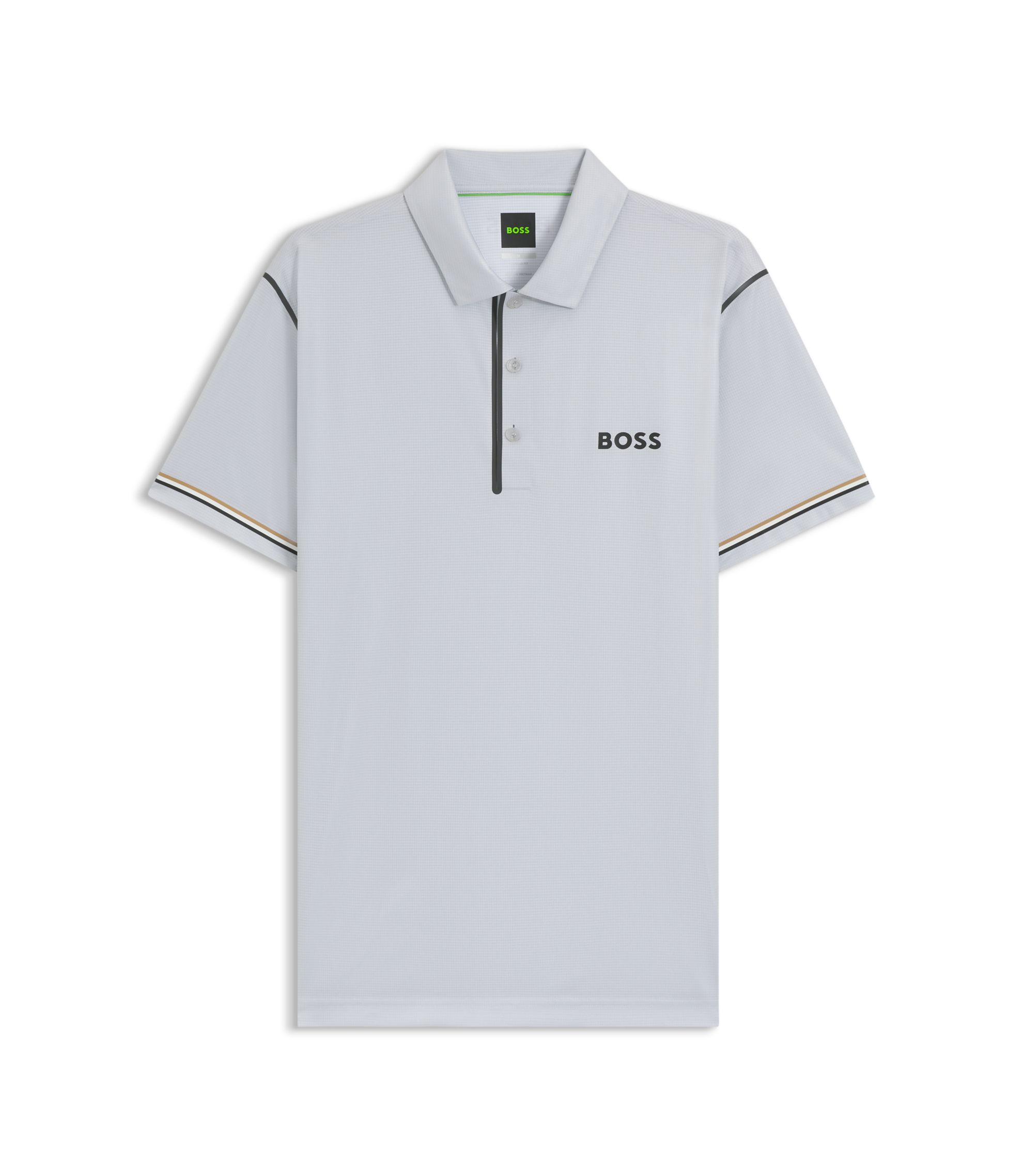 BOSS Active Paddy golf polo shirt in ripstop fabric Light Grey