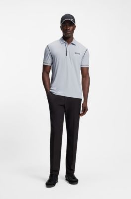 Active Paddy golf polo shirt in ripstop fabric, Light Grey