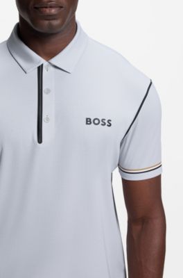 Active Paddy golf polo shirt in ripstop fabric, Light Grey