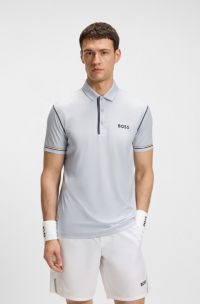 Active Paddy golf polo shirt in ripstop fabric, Light Grey