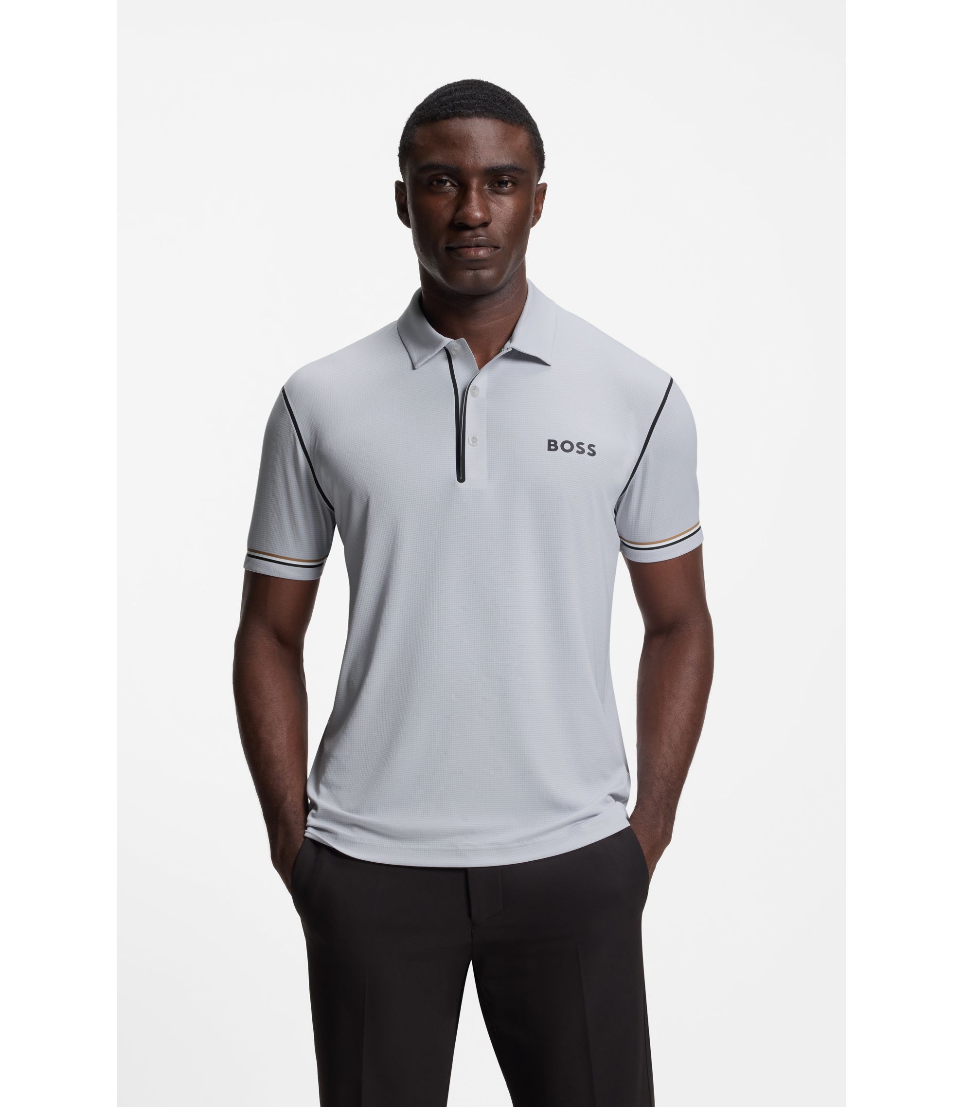 BOSS - Active Paddy golf polo shirt in ripstop fabric