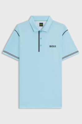 Active Paddy golf polo shirt in ripstop fabric, Light Blue