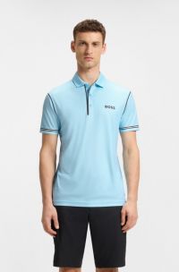 Active Paddy golf polo shirt in ripstop fabric, Light Blue