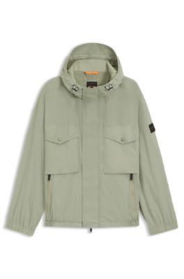 Water-repellent jacket with hood visor, Light Green