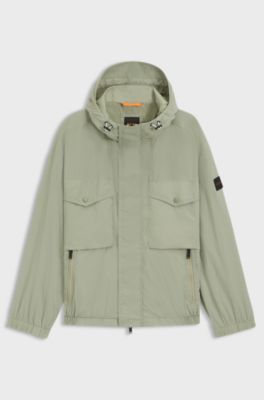 Water-repellent jacket with hood visor, Light Green