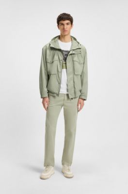 Water-repellent jacket with hood visor, Light Green