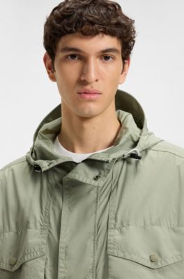 Water-repellent jacket with hood visor, Light Green