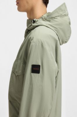 Water-repellent jacket with hood visor, Light Green