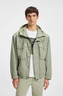 Water-repellent jacket with hood visor, Light Green
