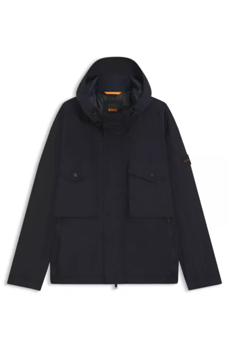 Wasserabweisende Jacke mit Kapuzenschirm