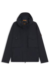 Waterafstotende jas met capuchon, Donkerblauw