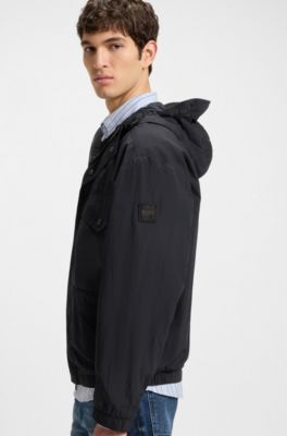 Water-repellent jacket with hood visor, Dark Blue
