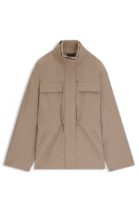 Water-repellent jacket with gathered waist, Beige