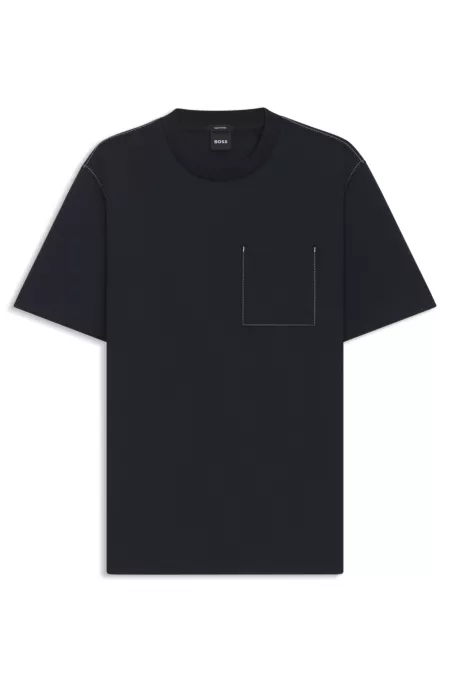 Cotton-blend T-shirt with pocket detail