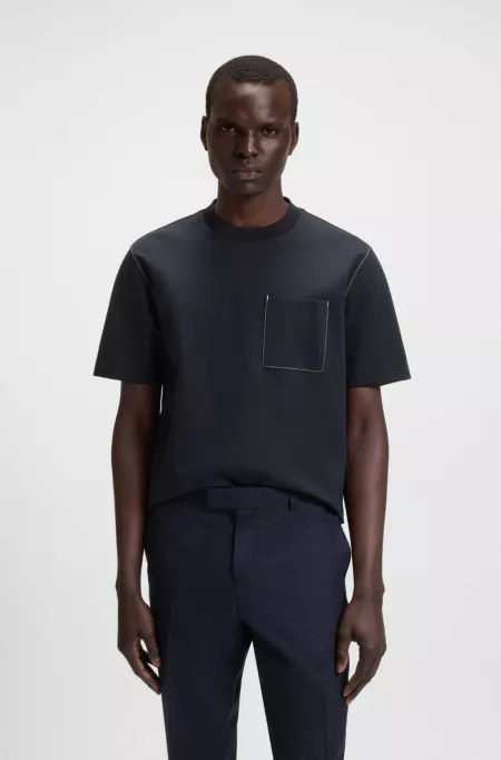 Cotton-blend T-shirt with pocket detail