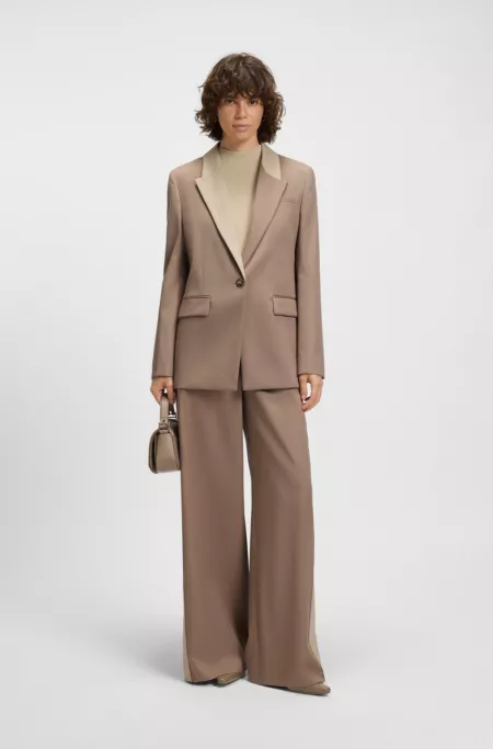 Relaxed-fit blazer with colour-blocked lapels