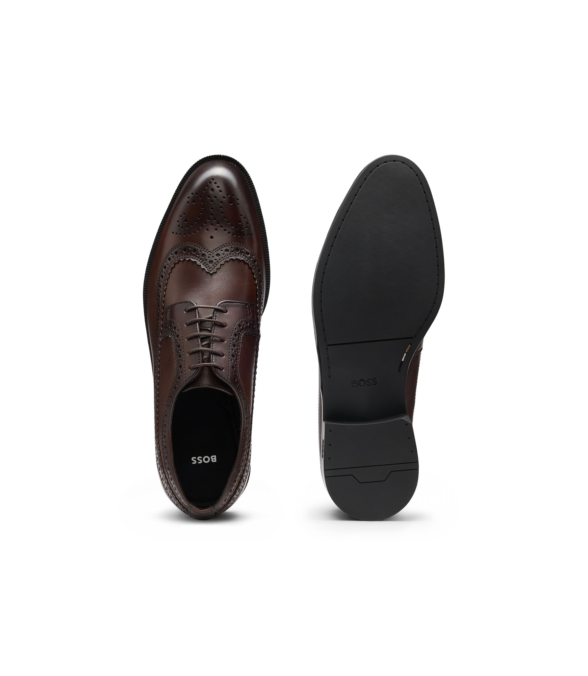 Leather Shoe Hugo Boss Brown Trainers BOSS Leather Derby Shoes