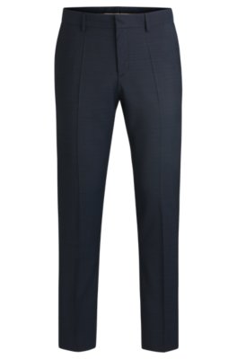 Slim-fit suit trousers in patterned virgin wool