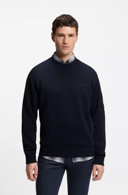 Cotton-blend sweatshirt with zipped sleeve pocket