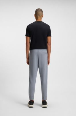 Jogginghose aus Stretch-Piqu&eacute; mit Karo-Print, Grau