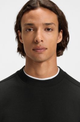 Oversized-fit sweatshirt in a cotton blend, Black