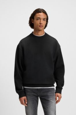 Oversized-fit sweatshirt in a cotton blend, Black