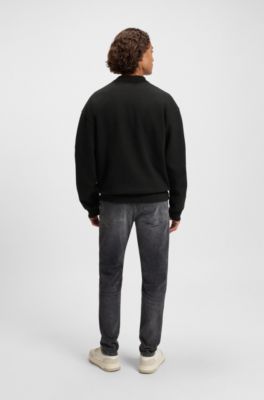 Oversized-fit sweatshirt in a cotton blend, Black