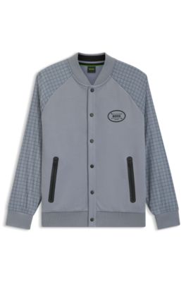 Sweat &agrave; carreaux boutonn&eacute; sur le devant, Gris