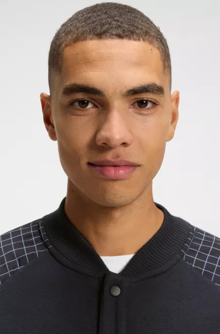 Sweat à carreaux boutonné sur le devant