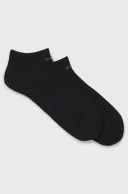 Two-pack of ankle-length socks with logo details, Black