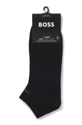 Two-pack of ankle-length socks with logo details, Black