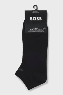 Two-pack of ankle-length socks with logo details, Black