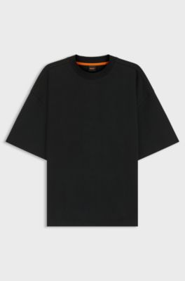 Oversized-fit T-shirt in stretch cotton, Black