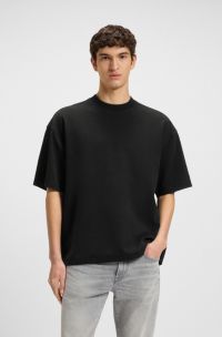 T-shirt oversize in cotone elasticizzato, Nero