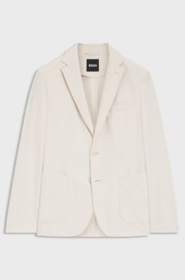 Packable slim-fit blazer in water-repellent stretch fabric, Natural