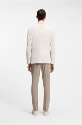 Packable slim-fit blazer in water-repellent stretch fabric, Natural