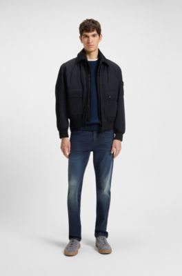 Wasserabweisende Bomberjacke mit herausnehmbarer Innenjacke, Dunkelblau