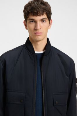 Water-repellent bomber jacket with detachable liner, Dark Blue