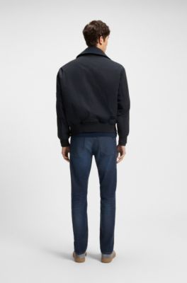 Water-repellent bomber jacket with detachable liner, Dark Blue