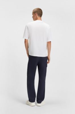 All-gender T-shirt with blurred logo print, White