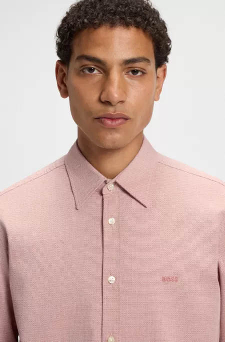 Chemise Regular en coton stretch façonné