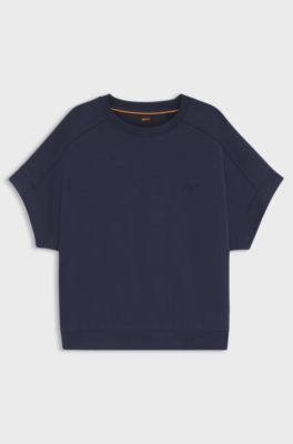 Regular-fit T-shirt with handwritten logo, Dark Blue